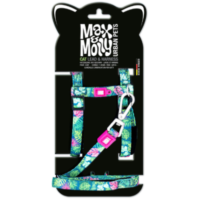 Max & Molly Комплект для кошек шлейка и поводок, Тропики