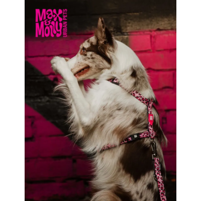 Max & Molly Н-образная шлейка Розовый леопард L