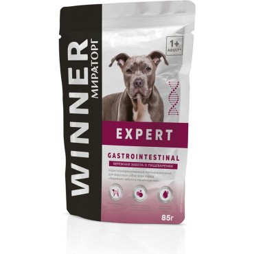 Мираторг Expert Gastrointestinal для взрослых собак всех пород бережная забота о пищеварении 85 гр.