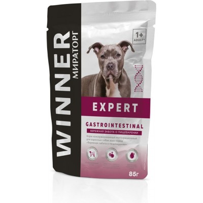 Мираторг Expert Gastrointestinal для взрослых собак всех пород бережная забота о пищеварении 85 гр.