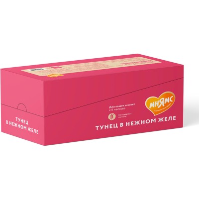 Мнямс На каждый день Влажный корм для кошек и котят старше 6 месяцев тунец в нежном желе 80 гр