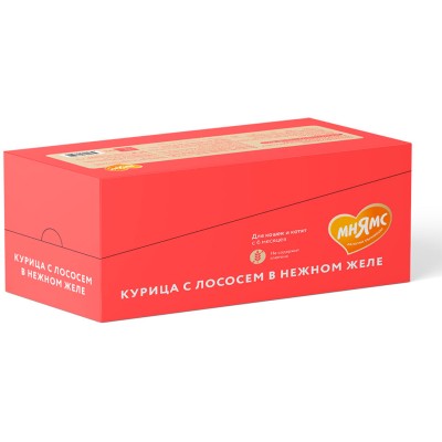 Мнямс На каждый день Влажный корм для кошек и котят старше 6 месяцев курица с лососем в нежном желе 80 гр