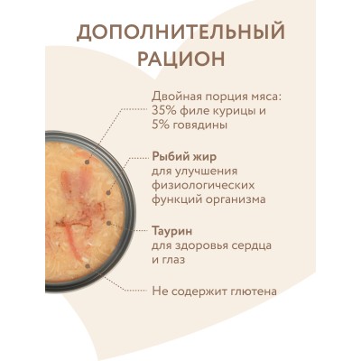 Мнямс На каждый день Влажный корм для кошек и котят старше 6 месяцев курица с говядиной в нежном желе 80 гр