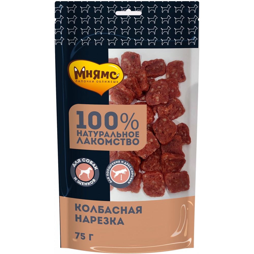 Мнямс Лакомство для собак Колбасная нарезка 75гр.