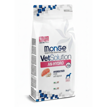 Monge VetSolution Dog An-Hydro Диетический корм ан-гидро для собак при пищевой непереносимости 9 кг