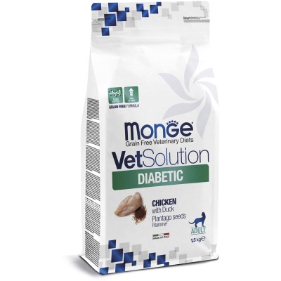Monge VetSolution Cat Diabetic Диетический корм для кошек при сахарном диабете 1,5 кг