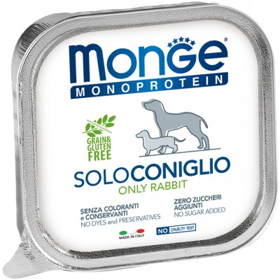 Monge Dog Monoprotein Solo консервы для собак паштет из кролика 150 гр.