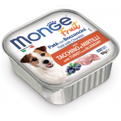 Monge Dog Fruit консервы для собак индейка с черникой 100 гр.