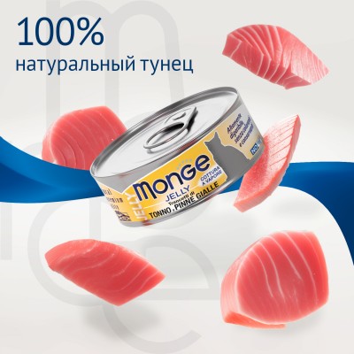 Monge jelly Adult Влажный корм для взрослых кошек с желтоперым тунцом 80 гр.