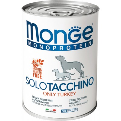 Monge Dog Monoprotein Solo консервы для собак паштет из индейки 400 гр.