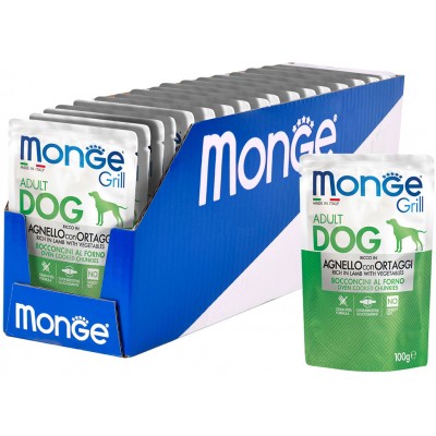 Monge Dog Grill Pouch паучи для собак ягненок с овощами 100 гр.