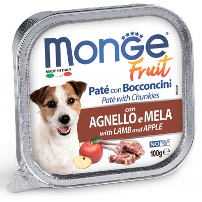 Monge Dog Fruit консервы для собак ягненок с яблоком 100 гр.
