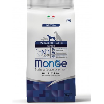Monge Dog Medium корм для пожилых собак средних пород  3 кг.