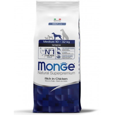 Monge Dog Medium корм для пожилых собак средних пород 12 кг.
