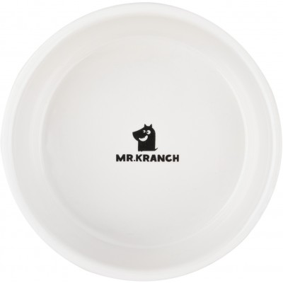 Mr.Kranch Миска для собак и кошек из фарфора "Новогодняя", 450мл, белая