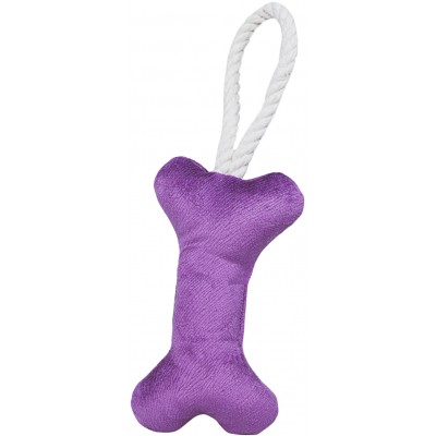 Mr.Kranch Игрушка для собак мелких и средних пород косточка с канатом, фиолетовая