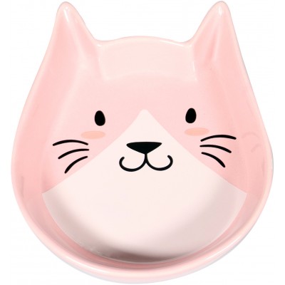 Mr.Kranch Миска керамическая для кошек "Мордочка кошки" 250 мл, розовая