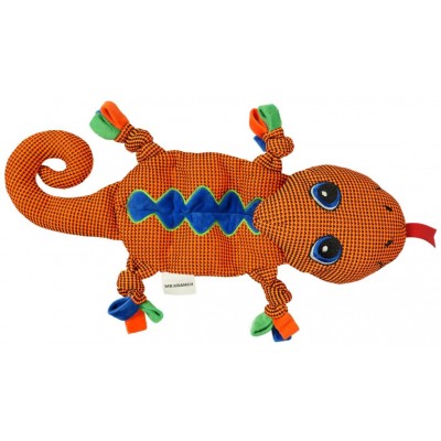 Mr.Kranch Игрушка для собак Ящерка плюшевая с пищалкой 38 см оранжевая