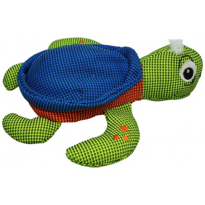 Mr.Kranch Игрушка для собак Черепашка с пищалкой 29 см синяя с зеленым