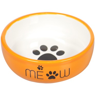 Mr.Kranch Миска керамическая для кошек MEOW 380 мл, оранжевая