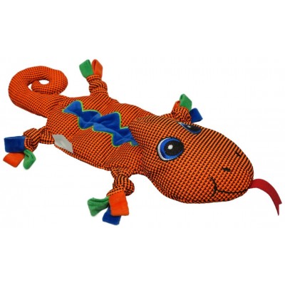 Mr.Kranch Игрушка для собак Ящерка плюшевая с пищалкой 38 см оранжевая
