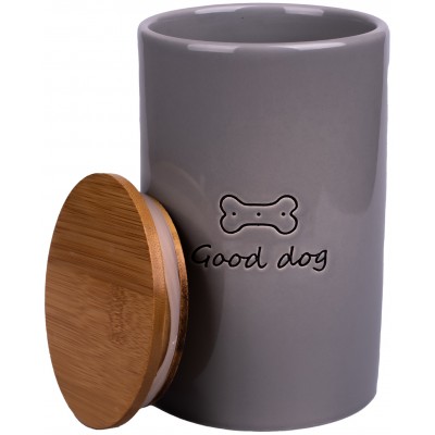 Mr.Kranch Бокс керамический для хранения корма для собак GOOD DOG 850 мл серый