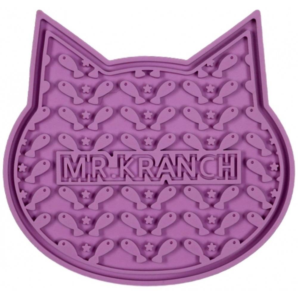 Mr.Kranch Лизательный коврик для медленного поедания силиконовый 12*12 см розовый на присосках