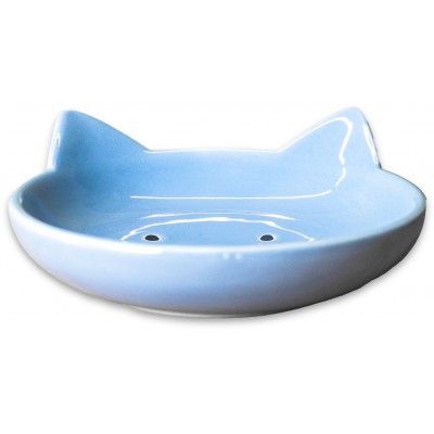 Mr.Kranch Блюдце керамическое Мордочка кошки 80 мл голубое