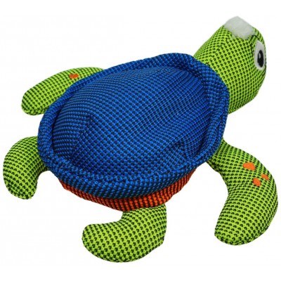 Mr.Kranch Игрушка для собак Черепашка с пищалкой 29 см синяя с зеленым