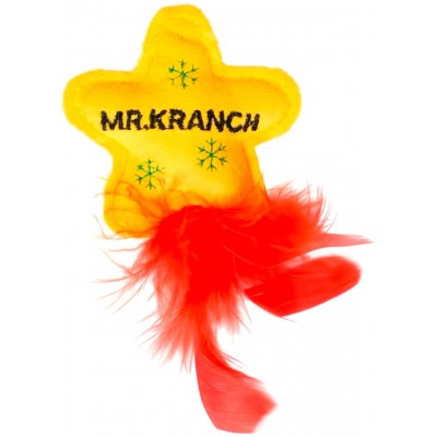 Mr.Kranch Набор игрушек для кошек Елочка и Звездочка Новогодняя плюшевые с кошачьей мятой и перышками 50 см