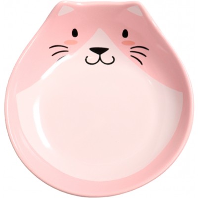 Mr.Kranch Миска керамическая для кошек "Мордочка кошки" 200 мл, розовая
