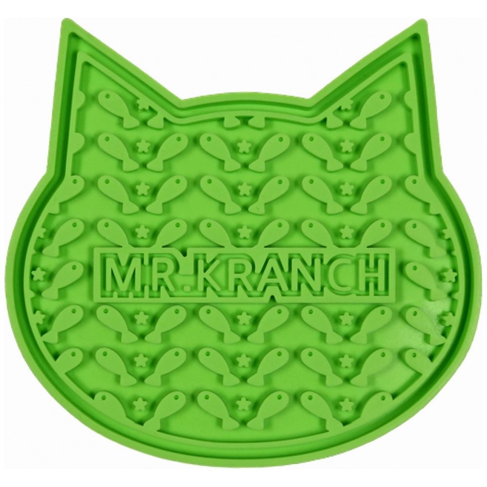 Mr.Kranch Лизательный коврик для медленного поедания силиконовый 12*12 см зеленый на присосках