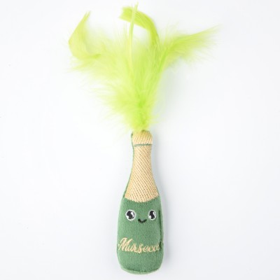 Mr.Kranch Игрушка для кошек "Шампанское" с кошачьей мятой 8*2 см зеленый