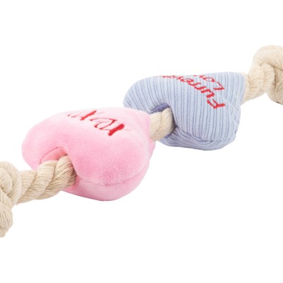 Mr.Kranch Игрушка для собак Канат с сердечками 30*8 см розовая