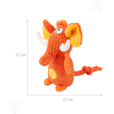 Mr.Kranch Игрушка для собак Слон 21*15 см оранжевая