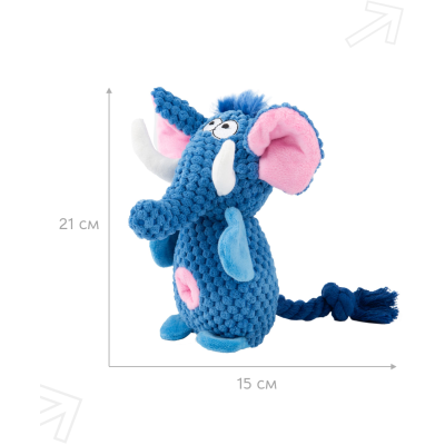 Mr.Kranch Игрушка для собак Слон 21*15 см голубая