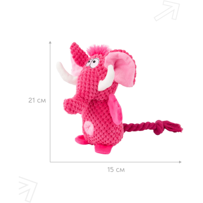 Mr.Kranch Игрушка для собак Слон 21*15 см розовая