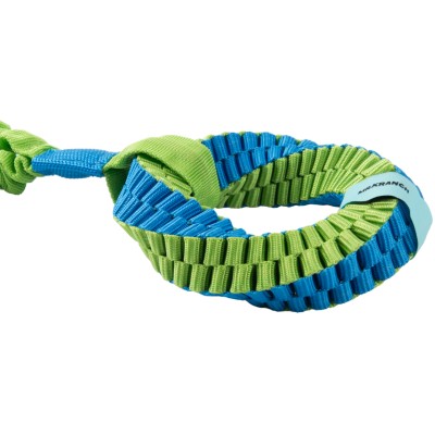 Mr.Kranch Игрушка-перетяжка для собак Плетеное кольцо-спираль на резинке диаметр 12 см голубая