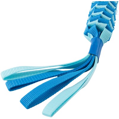 Игрушка Mr.Kranch для собак Плетеный жгут с  резиновым мячом, 13 см голубая