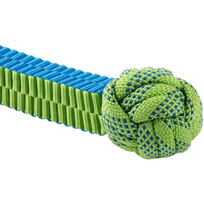 Игрушка Mr.Kranch для собак Плетеный жгут с мячом, 13 см зеленая