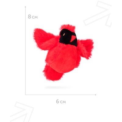 Игрушка Mr.Kranch для кошек Птичка плюшевая с кошачьей мятой 8 см красная