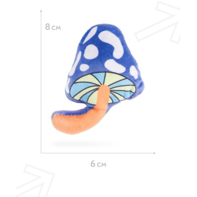 Игрушка Mr.Kranch для кошек Волшебный Грибочек плюшевая с кошачьей мятой 10 см фиолетовая