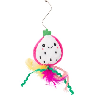 Игрушка Mr.Kranch для кошек Питахайя плюшевая с кошачьей мятой и перышками 19 см зеленая