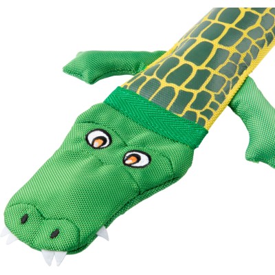 Игрушка Mr.Kranch из пожарного шланга для собак Крокодил с пищалкой 65 см зеленая