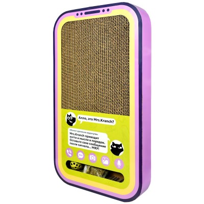 Mr.Kranch Когтеточка для кошек Кранчфон 50х28х5 см из картона с шариком и кошачьей мятой