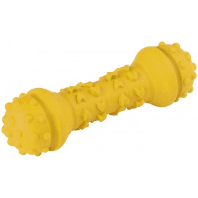 Mr.Kranch Игрушка для собак Гантель дентальная 18 см желтая с ароматом сливок