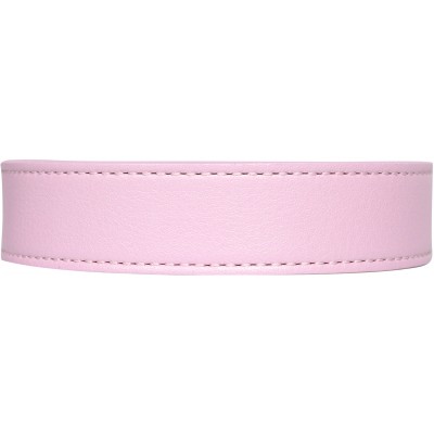 Mr.Kranch Ошейник для собак из натуральной кожи с QR-адресником, 33-40 см. нежно-розовый