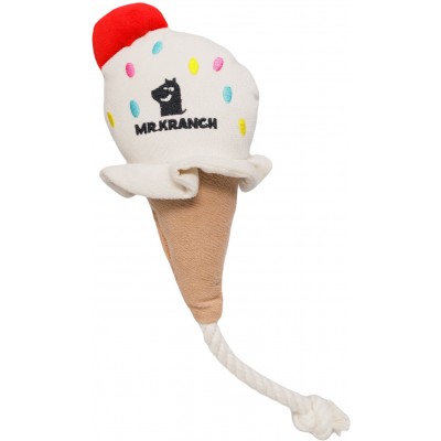 Mr.Kranch Игрушка для собак мелких и средних пород мороженое с канатом, бежевое