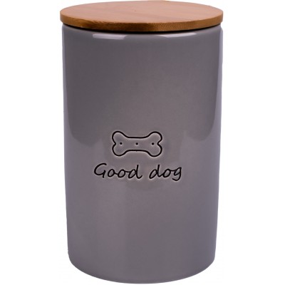 Mr.Kranch Бокс керамический для хранения корма для собак GOOD DOG 850 мл серый