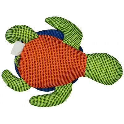 Mr.Kranch Игрушка для собак Черепашка с пищалкой 29 см синяя с зеленым